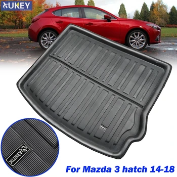 Carga Tapete Para Mazda 3 M3 Axela BM Hatch Hatch 2014 2015 - 2018 Traseira do Tronco Bandeja de Forro de Arranque Tapete Protetor de Piso Pad