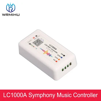 LC1000A DC5-24V wi-FI SPI Música Espectro Controlador Digital do DIODO emissor de Luz Pixel Tira 8-1024 Tela de Controle Built-In Microfone