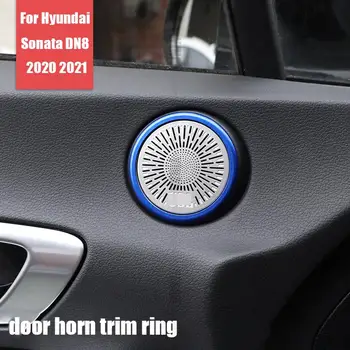 Para Hyundai Sonata DN8 2020 2021 Porta do Carro Áudio Chifre Guarnição Anel Interior Liga de Alumínio Decorativo de Acessórios para carros