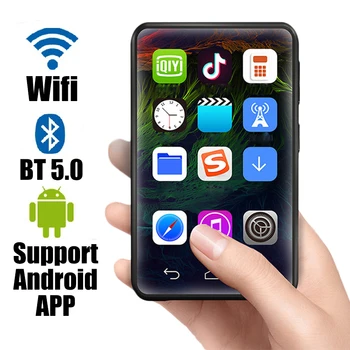 Wi-Fi Android6.0 MP4 Player Bluetooth5.0 Aparelhagem hi-fi, Leitor de MP3 de 3,6 polegadas Touch Screen Walkman com FM/Image/Gravador/Reprodutor de Vídeo