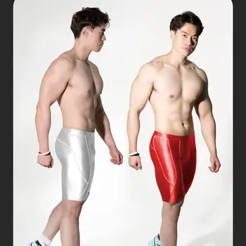 DROZENO Homens de Shorts Apertado cor Sólida meados de cintura de elástico apertado plástico respirável homens de fitness do shorts