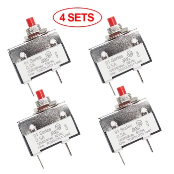 4 CONJUNTOS de Kuoyuh 91 série de Mini Miniatura de Sobrecarga Protetor de 0,5 A 1A 1,25 A 1,5 A 2A 10A Elétrica disjuntores automáticos