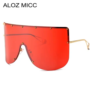 ALOZ MICC Mulheres da Moda de Óculos de sol Oversized Homens 2019 Vintage Metade Armação Óculos de sol das Mulheres Pentagrama Permeável Viseira Óculos de proteção Q405