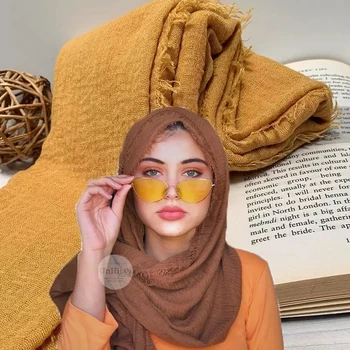 90*180Cm de Moda as Mulheres Muçulmanas Dobra Hijab Lenço de Foulard Femme Musulman Algodão Véu Islâmico Viscose Lenço Xales Envolve