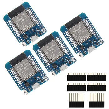4Pcs D1 Mini NodeMCU ESP32 ESP-WROOM-32 WLAN wi-Fi Bluetooth Conselho de Desenvolvimento 5V Compatível com Arduino