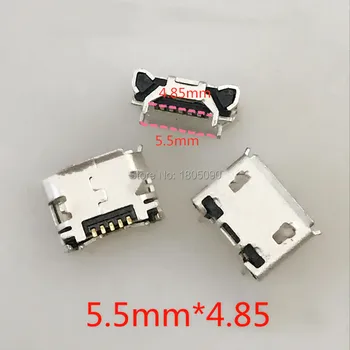 100pcs Micro USB 5pin Tomada de chifre de Boi 5.5*4.85 mm Conector Mini usb DIP4 para 8600 carregamento de telemóvel cauda soquete