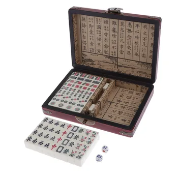 Mini Mahjong Versão em Chinês Tradicional Jogo de Portátil Wodoen Caixa de Mah-Jongg Viagens de Família, Tempo de Lazer
