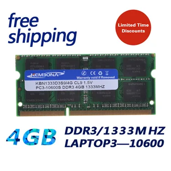 KEMBONA 204pin Novos Selado DDR3 1333 / PC3 10600 4GB de RAM do Portátil compatível com todas as placa-mãe 16chips/ Frete Grátis!!!