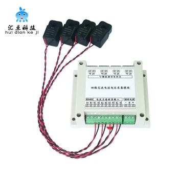 4 estrada PLC CA de tensão e de corrente transformador de voltagem e potência, a indutância mútua de aquisição de sensor de medição módulo 485