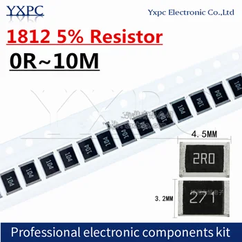 100pcs 1812 SMD 0,5 W resistor de chip 0 ohms ~ 10M ohm resistores 0R 10R 100R 220R 330R 470R 1K 4.7 K 10K 100K 220K 330K 470K 680K 1M