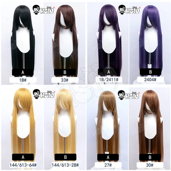 Oferta especial de Cosplay Peruca Longa 44 cor 100cm Peruca HSIU Cabelo Sintético Resistentes ao Calor Anime Party peruca Colorida+marca tampa de peruca