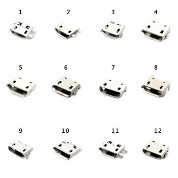 60PCS/Set Telefone Celular Conector de Carregamento Micro USB para Ligar MERGULHO 5PIN Jack USB Soquete de 12 de Modelo Para o MP3/4 Huawei, Samsung SMD Kit