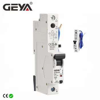 GEYA GYR8 Eletrônico Tipo RCBO 18mm 230V 1P+N 6KA Disjuntor de Corrente com Mais Atual Potection 32A 10mA 30mA