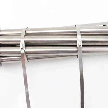 Alta Qualidade 10pcs 304 de Aço Inoxidável do Metal de Laços de Cabo de 4,6 MM Multifuncional Zip-Exaustão Cabo de Bloqueio de Laço 150 - 500mm