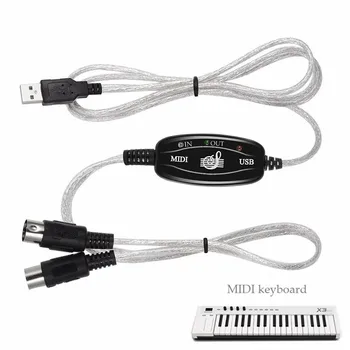 Interface MIDI USB NO Cabo de SAÍDA do Conversor Conector do PC para um Sintetizador de Teclado Musical Instrumento de 5 pinos Cabo de alimentação Cabo de Adaptador de Linha