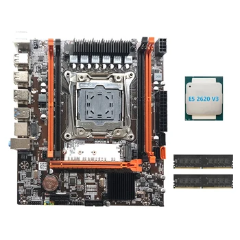 X99H placa-Mãe Suporte de Memória RAM DDR4 Com E5 2620 V3 CPU+2XDDR4 4G RAM 2133Mhz