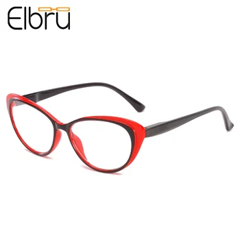 Elbru Elegante Olho De Gato Óculos De Leitura Homens E Mulheres Full Frame Limpar Lente De Óculos Para Presbiopia Óculos +1.0+1.5+2.0+2.5+3.0+3.5+4.0