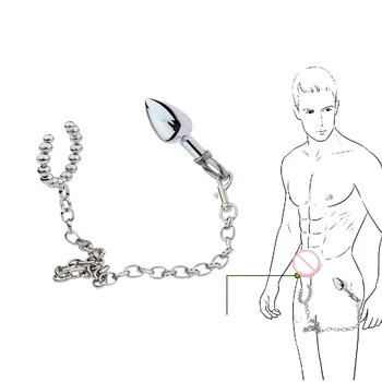 Anel peniano E Butt Plug de Metal Plug Anal Brinquedos Sexuais para Homens de Aço Inoxidável Prostata Massagem do Pênis Maca Falo Anal E Brinquedos
