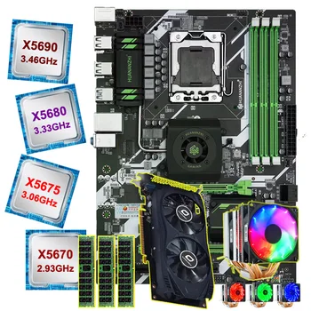 HUANANZHI X58 deluxe placa-mãe CPU Xeon X5670/X5675/X5680/X5690 com 6 heatpipes cooler RAM 24(3*8G) RECC placa de vídeo GTX750TI