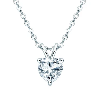1ct Coração de Corte de Moissanite Colar Pingente de Prata 925 D cor Moissanite Criado o Diamante para Mulheres Pingente com Corrente