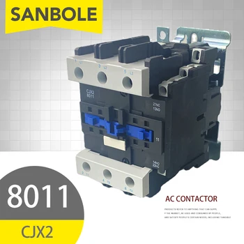 80A 3P Contator AC 1NO 1NC Trilho DIN Parafuso de Montagem CJX2-8011 de Prata em contato trifásico 380V 220V 36V