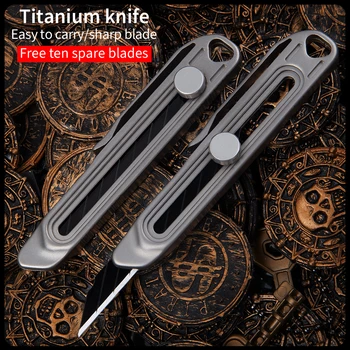Liga de titânio push-pull telescópica faca ao ar livre de defesa pessoal faca multi-função de utilidade de faca portátil EDC faca