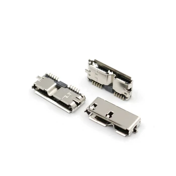50Pcs Micro USB 3.0 a Feminino 10Pin de SMT SMD Soquete de Montagem PCB Jack Conector de Solda