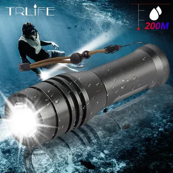 Poderoso L2 Mergulho lanterna LED Subaquática Mergulho Lanternas Impermeável Portáteis, Lanternas, Luzes de mergulho luz da Tocha por 14500 AA