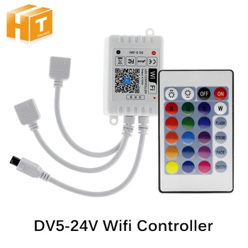 Wi-fi Controlador de LED, Controlador do RGB DC12V Mini 24 Chave de controle Remoto IR Para 2835 5050 Luzes LED Strip RGB