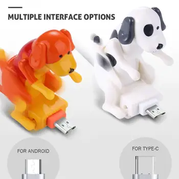 De carregamento da Linha Bonito Micro USB Criatividade de Cachorro Pequeno Cabo de Dados Portátil Engraçado Humping Dog Carregador Rápido Cabo Android / Tipo-C
