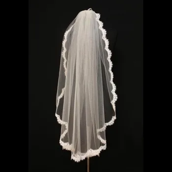 alta qualidade barato véus de casamento curto véus de noiva Marfim, Branco pequeno cílios de casamento do laço acessórios