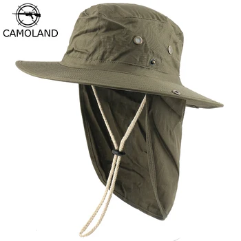 CAMOLAND Mulheres de Verão, Chapéus de Sol Com Pescoço Aba Exterior com Proteção UV, Chapéu de Pesca Para os Homens Balde de Boné de Aba Larga Caminhada Chapéus