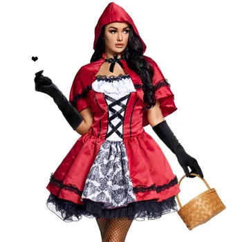 Chapeuzinho Vermelho, Vestido Com Capuz Cabo De Cosplay Traje Para A Mulher De Halloween Festa De Aniversário De Cosplay