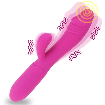 Coelho Vibrador 10 Modos de Ponto G Vagina Choque Sexo Produto Recarregável USB Fêmea Masturbação Vibrador Vibrador Brinquedo do Sexo para Mulher