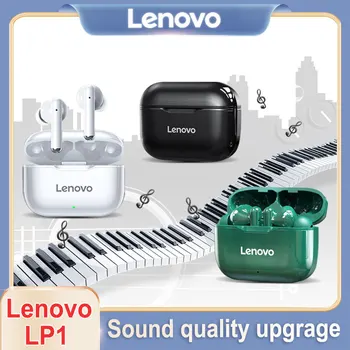 A Lenovo LP1 sem Fio Bluetooth Fone de ouvido TWS Fones de ouvido de Jogos de Esporte Fone de ouvido Com Microfone Impermeável Fones de Redução de Ruído