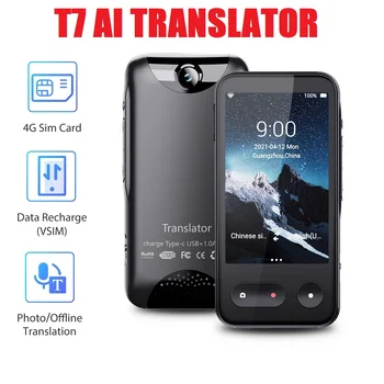 2021 T7 Smart Voice Translator 4G de Internet 138 Línguas 4.0 polegadas de Tela de Toque em Tempo Real On-line off-line de Tradução AI Conversão
