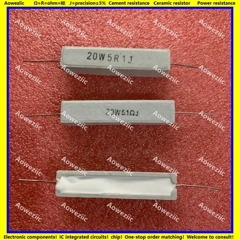 10Pcs RX27 Horizontal de cimento resistor de 20W 5.1 ohm 20W 5.1 R 5.1 RJ 20W5R1J Cerâmica Resistência de precisão de 5%, Poder de resistência