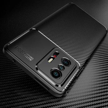 Anti-Derrapante de Fibra de Carbono, Soft Case para Xiaomi 11T 12T 12 Pro Redmi Nota 11 10-C 11 10 POCO M5S F4 X4 M4 Pro 5G F3 X3 NFC X3 M3 GT