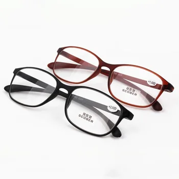 GLAUSA Grande Armação de Óculos de Leitura para Idosos Super Leve e Flexível, Livro e Leitura de Óculos de Homens, Mulheres Presbiopia Vidro