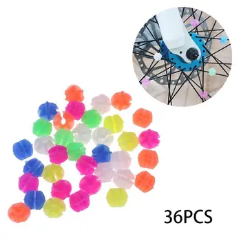 36 Pces/Set Clip de Plástico Falou Talão de Bicicleta Esferas Fio Falou Rodada de Bicicleta Decorações Esferas de bola falou Luminosa Roda de Contas B0X2