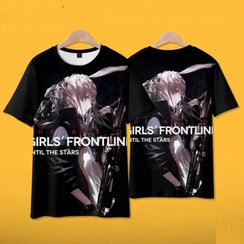 Meninas Frontline 3D T-Shirt Mulheres Homens Verão de Manga Curta Engraçado Camiseta Graphic Tees AR15 404 UMP45 HK416 UMP9 Cosplay Fantasia