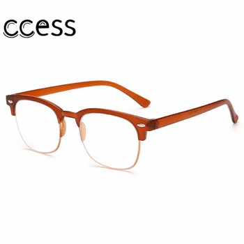 2020 TR90 Óculos de Leitura Homens Mulheres Retro Metade do Quadro Clássico de Ultraleve Presbiopia Óculos de Óculos de grau +1.0~4.0