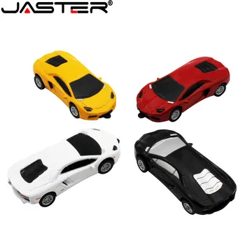 JASTER Mini Carro modelo de 64 GB Pen Drive USB 2.0 Flash Drive de 32GB Vermelho de metal Pendrive 16GB 8GB de Memória memory Stick 4GB Dom de Armazenamento Externo