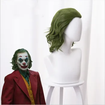 Filme Joker Origem Palhaço Brincalhão Peruca Cosplay Traje Joaquin Phoenix Arthur Fleck Encaracolado Verde Cabelo Sintético Resistentes Ao Calor