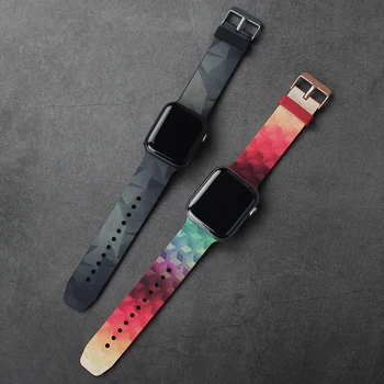 Pulseira de Silicone Para Apple faixa de relógio de 45mm/41 44mm 40mm 49mm de Impressão pulseira bracelete iwatch série 5 4 3 se 6 7 8 ultra