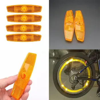 Moto Falou Refletor 4pcs de Bicicleta de Montanha em forma de Peixe de Bicicletas de Ciclismo de Aço com Luz de Refletores Rim Reflexiva Rim Partes Roda S W1N0