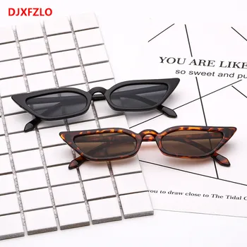 DJXFZLO Novo óculos estilo olho de gato boutique de moda pequena caixa de óculos popular personalidade feminina modelos de óculos de sol de marca design