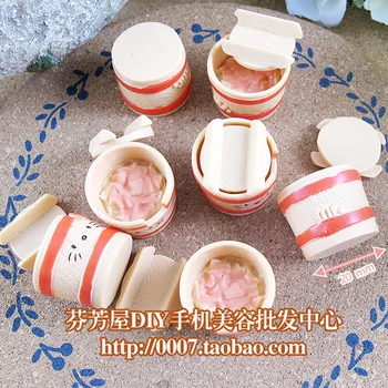 5pcs copa+5pcs tampa sólida resinas Japonês gengibre tigela de Doces brinquedos 20mm misto kawaii pérolas para DIY