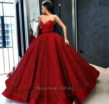 Luxo Bola Vermelha Do Vestido De Lantejoulas Vestidos De Quinceanera Querida Elegante Longo Vestido De Noite Formal, 2020 Glitter Mulheres Vestidos De Baile Barato