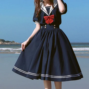Vestido de Lolita Doce Japonês Kawaii Lolita Vestido das Mulheres do Vintage Vitoriana Princesa Vestidos de Festa Arco-nó Menina Retro Streetwear